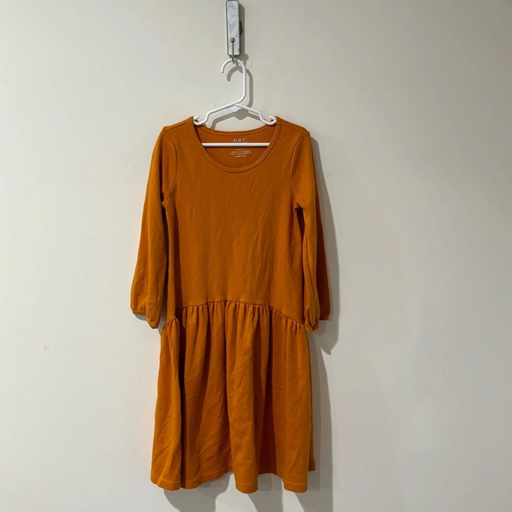 • Alice + Ames • Girls The Bette Dress Desert Sun / Orange 10 3/4 Sleeves - Picture 2 of 4